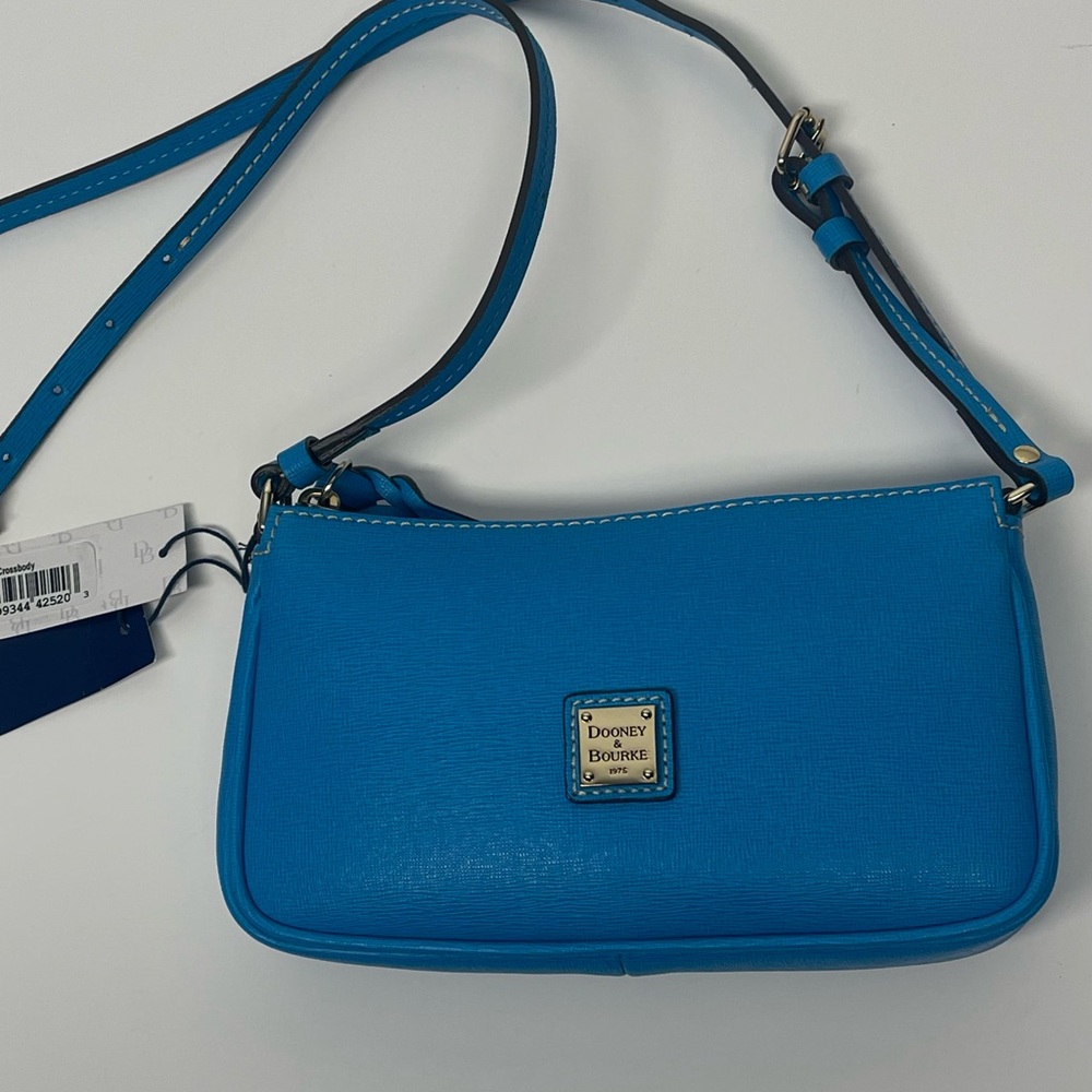 Dooney & Bourke Saffiano Leather Lexi Small Crossbody Bag in Turquoise Color NWT